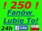 250 FANÓW FACEBOOK FANI FANPAGE - POLSKIE KONTA FB