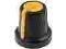 Gałka na oś 6mm wys 14mm czarno-żółta /  6571
