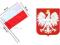 Flaga Polski na patyku do ręki Kanonizacja 3 Maja