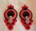 jagoda375 Kolczyki sutasz czerw./beż. Dwustronne.