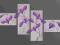 obraz wieloczęściowy   MAGNOLIE,  fiolet,  PŁÓTNO