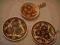 TALERZE 2 SZTUKI + PATELENKA W BRĄZOWE KWIATY KOŁO