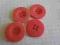 GUZIKI średnie plastikowe czerwone 4 szt g30