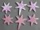 *mojedekorowanie*Gwiazdki z brokatem ,wzorem 6szt
