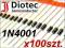 1N4001 Dioda 50V 1A D0-41 DIOTEC [100szt.] #X15F