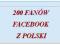200 FANÓW Z POLSKI - Fanpage z facebooka
