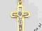 ZŁOTY KRZYŻYK Z BIAŁEGO ZŁOTA KOMUNIĘ ŚLUB NA CHRZ