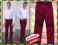 Wiśniowe sztruksowe ciepłe spodnie zima 110 he11