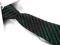 Krawat - śledzik - drobna faktura - czarno-zielony