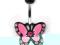 PIERCING KOLCZYK DO PęPKA MOTYL MALOWANY