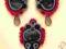 Komplet sutasz z Agatami,soutache,hand made