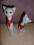 Dwa kotki figurka kot kotek porcelana antyk