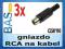 Gniazdo na kabel _ cinch RCA _ czarny _ 3szt