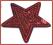 Naprasowanka CEKINOWA GWIAZDKA 70mm czerwona