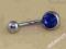 -MARGUT-V2 Body piercing do pępka cyrkonia niebies