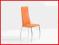 Krzesło metalowe K3 pomarańczowe chrom eco skóra