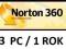 NORTON 360   3 PC - 1 rok
