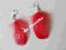 kolczyki czerwone piórka- aukcja charytatywna