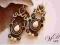 KOLCZYKI SUTASZ BRĄZOWO KREMOWE Z HOWLITAMI