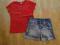 Spodne krótkie spodenki Zara 7 / 8 + bluzka Zara