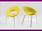 INNOWACYJNE Krzesło żółte EKO SKÓRA CHROM miękkie