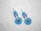 Kolczyki sutasz, srebro -błękit, pomysł na prezent Kolczyki sutasz, srebro -błękit, pomysł na prezent