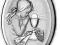 Obrazek srebrny ryngraf I Komunia Święta GRAWER