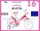 Włoski ROWEREK 16 HELLO KITTY Rower orginalny +kij