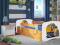 Łóżko dzieciece szufladą + materac 140cm pomarancz