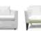 Biała skóra 100 % - sofa rozkładana i dwa fotele