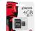KARTA KINGSTON SDHC microSD CLASS 4/4GB + ADAPTER