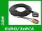 Kabel Przewód EURO SCART -&gt; 3 RCA CINCH 10m