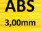 Filament ABS 3,00 mm Zółty Przewód 0,5 kg drut
