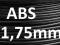 Filament ABS 1.75 mm 1,75 3d Czarny przewód 0,5kg
