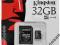 MicroSD Kingston 32GB z adapterem