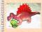 Gumowy DINOZAUR DIMETRODON czerwony 26cm prezent