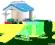 DUŻY DOM DOMEK OGRODOWY ZJEŻDŻALNIA PLAC ZABAW 3W1