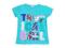 T-shirt Dziewczęcy TROPICAL GIRL NIEBIESKI 98-104