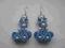 Śliczne kolczyki sutasz,srebro,niebieski