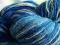 estońska wełna 100%, 2 ply  white blue 400m/100g