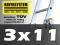 Drabiny drabina aluminiowa 3x11 stopni BAYERSYSTEM