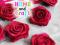 KWIATY RÓŻE SZYTE Z MATERIAŁU 30 mm KOMPLET 2 SZT