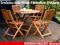 DREWNIANE MEBLE DO OGRODU 4 KRZESŁA + STÓŁ 90cm
