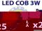 MODUŁ COB 3W DIODA LED 12V 300mA BIAŁA 310lm 25SZT