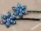 -MARGUT-Spinka wsuwka kryształowy kwiatek niebiesk