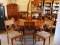 *KM* ROZKŁADANY STÓŁ Z 8 KRZESŁAMI DĄB XIX-XXw