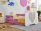 ŁÓZKA BAJKOWE RÓŻOWE 140 X 70 BARIERKA MATERAC