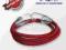 Lina gumowa elastyczna czerwona z hakiem 4mm 1m