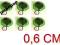 zielone GAŁKI OCZNE 0,6 CM - przyszywane