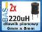 Dławik pionowy 220uH _ 6mm x 8mm _ 2 sztuki